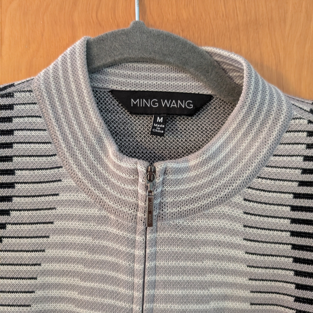 Ming Wang Monochrome Wave Pattern Jacket - image 2
